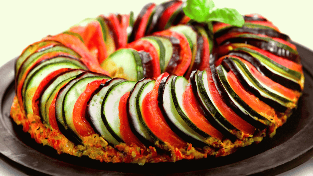 Ratatouille Vegano 4 Ratatouille Vegano servindo