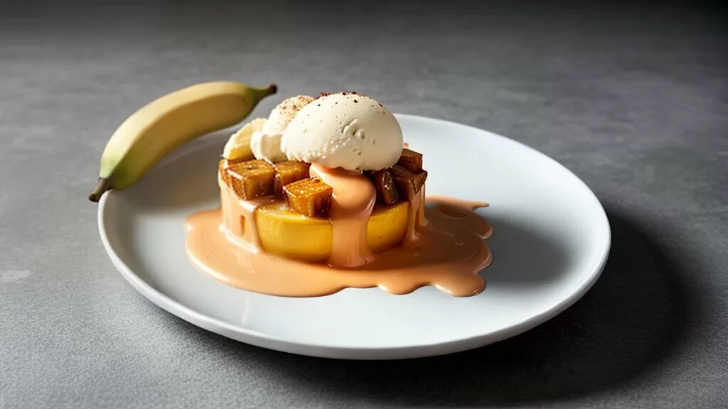 Bananas Caramelizadas com Sorvete de Creme