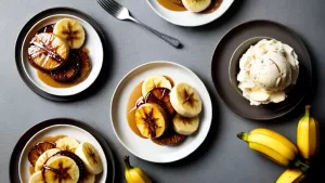 Bananas Caramelizadas com Sorvete de Creme