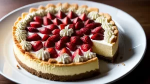 Cheesecake de Morango com Base de Biscoito