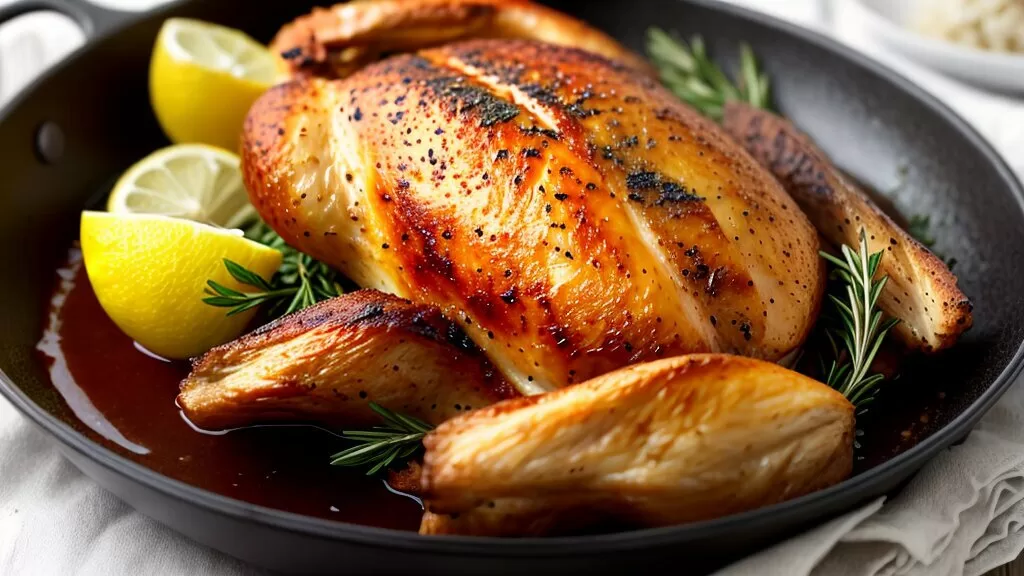 Frango assado com batatas Frango assado com batatas