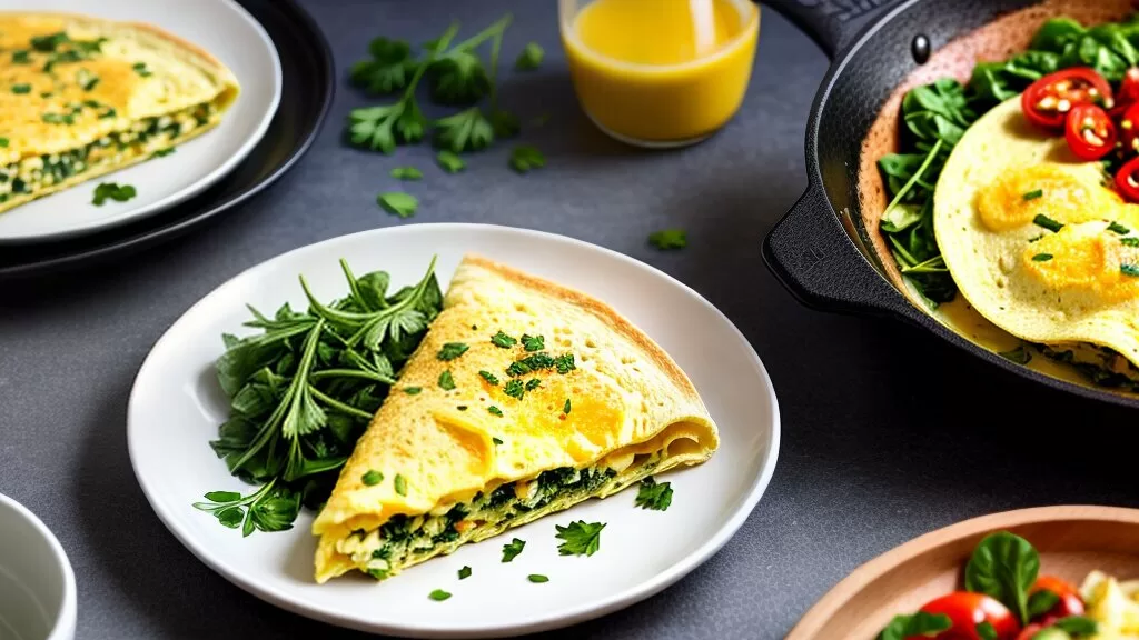 Omelete Fit com Espinafre e Queijo