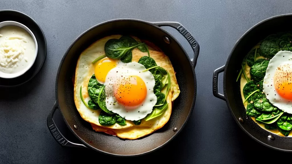 Omelete Fit com Espinafre e Queijo