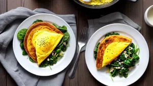 Omelete Fit com Espinafre e Queijo