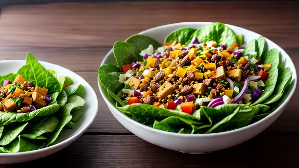Salada de folhas com molho de mostarda e mel