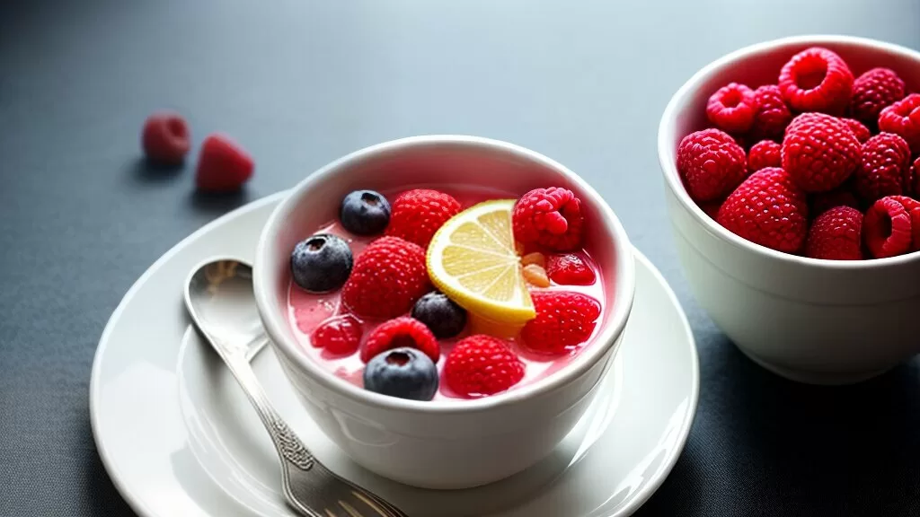 Sorvete de frutas vermelhas cremoso com frutas