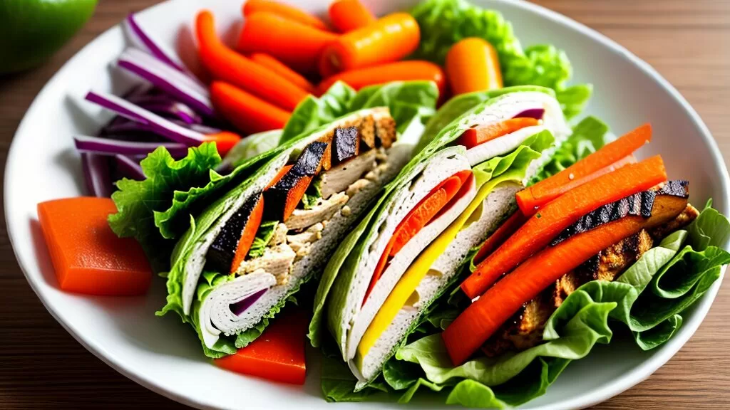 Wrap de frango fitness com vegetais personalizado