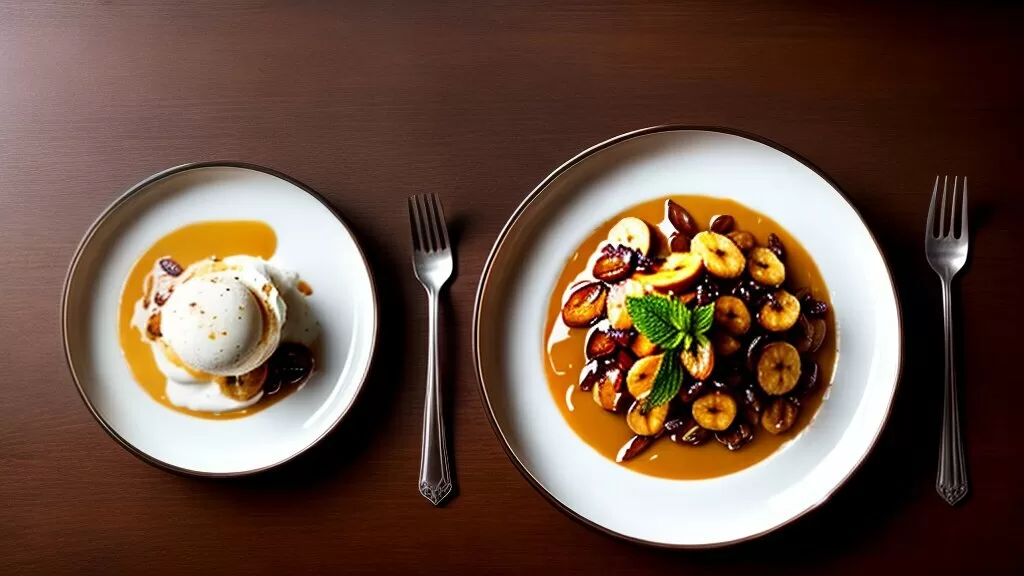 bananas caramelizadas com sorvete de creme