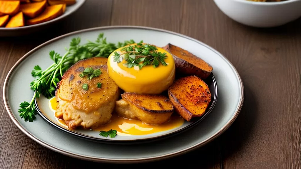 batata doce com frango