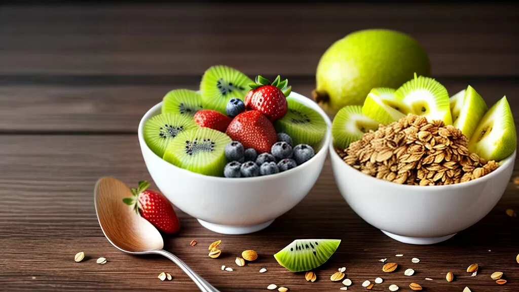 salada de frutas com iogurte e granola