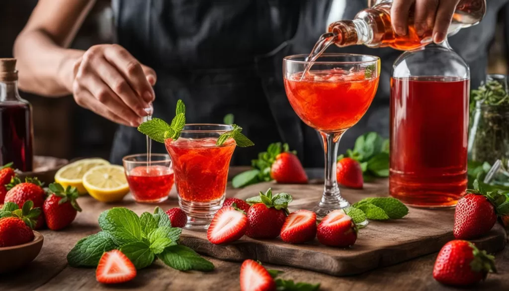 Adicionando os sabores extras - Licor de Morango caseiro