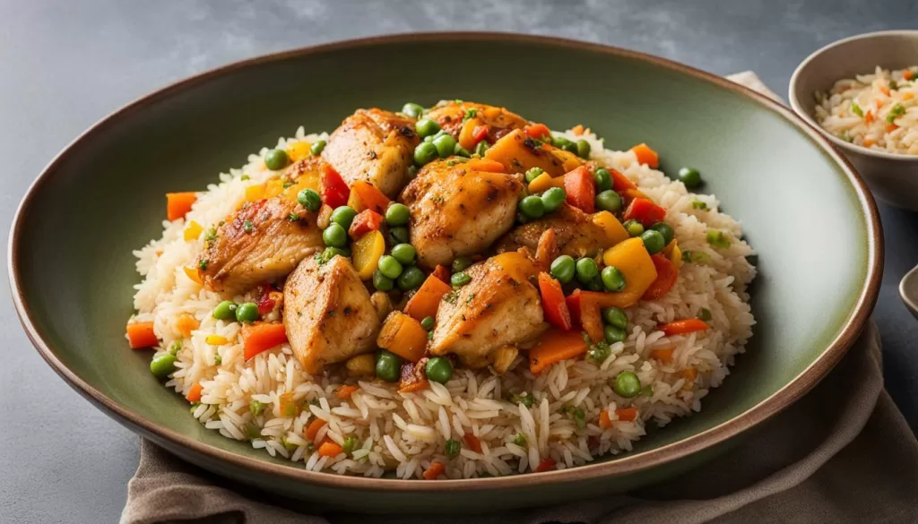 Arroz Marroquino com legumes e frango