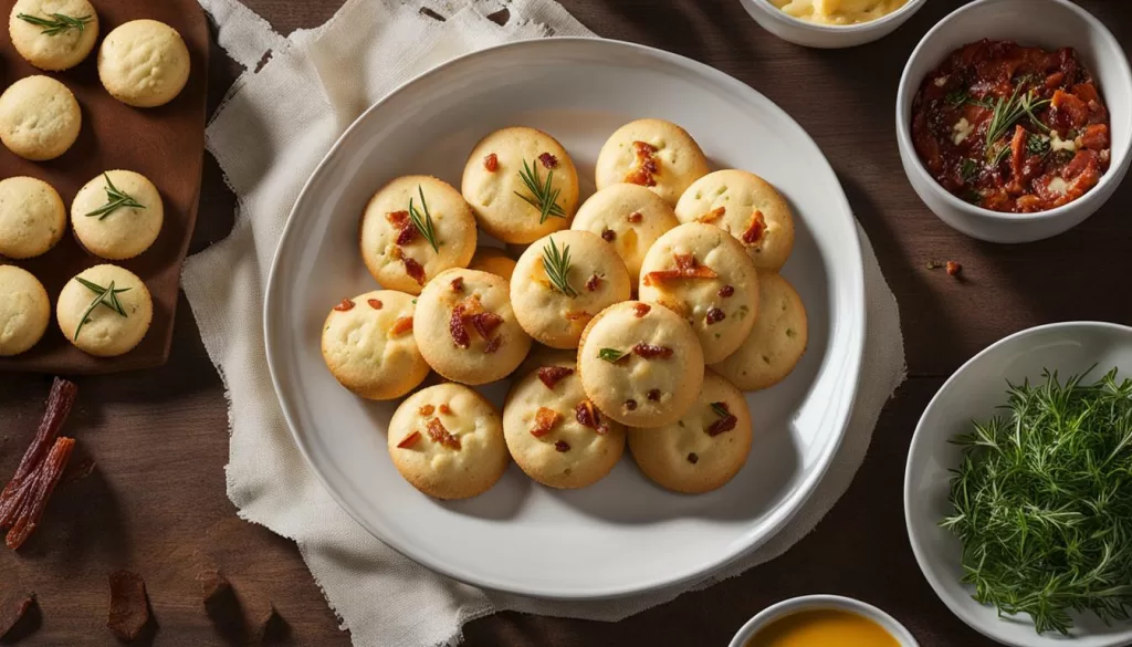 Biscoitos de queijo com diferentes variações da receita.