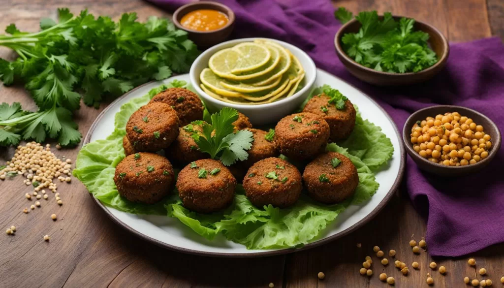 Fatias de falafel
