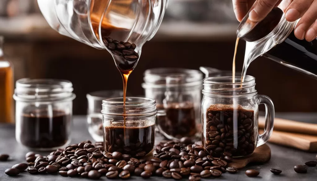 Infusão de café para o licor caseiro de café com grãos