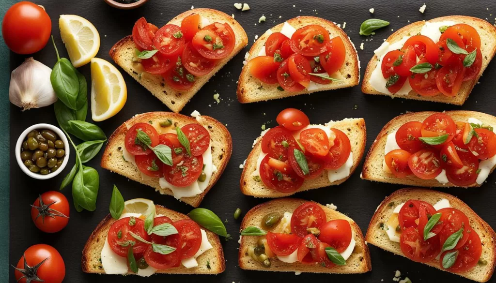 Montagem da Bruschetta