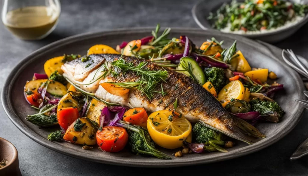 Peixe assado com ervas para diabéticos