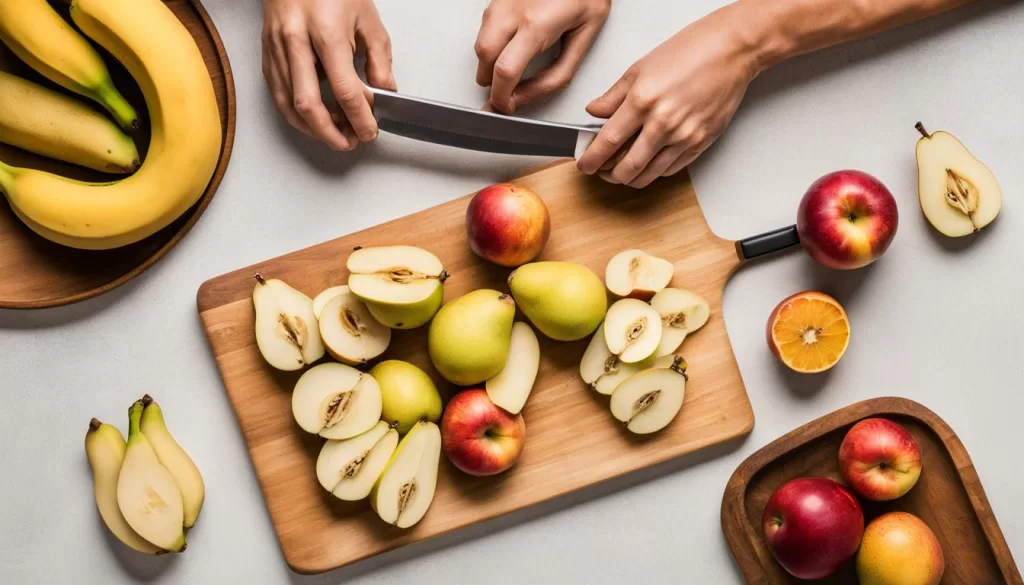 Preparando as frutas