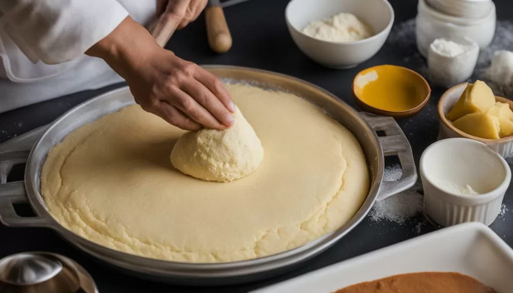 Preparo da massa de Pastel de Queijo