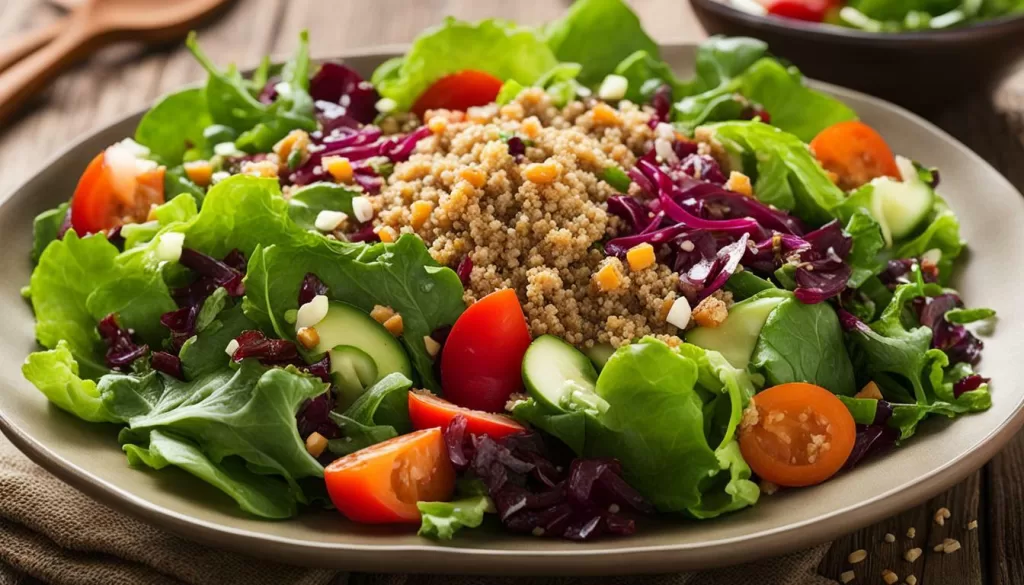 Salada de quinoa e legumes