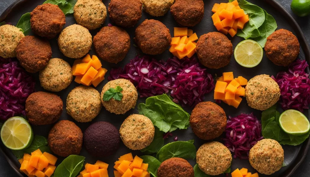 Variações de falafel