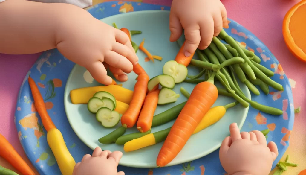 bebê comendo cenoura