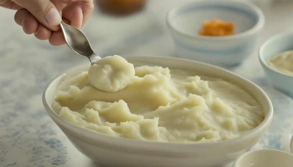 cuidados ao oferecer purê de batata para bebê