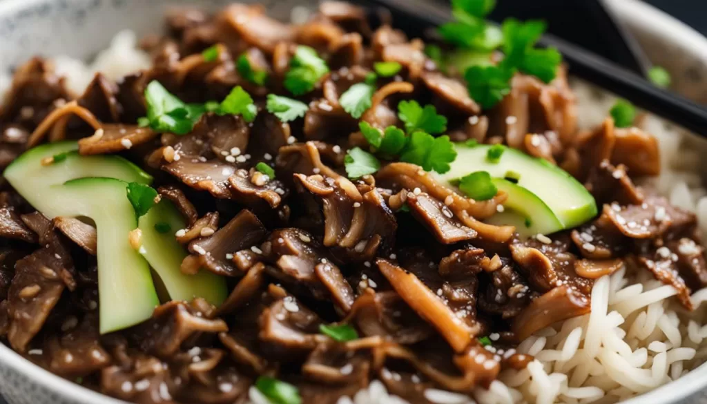 gyudon com shiitake