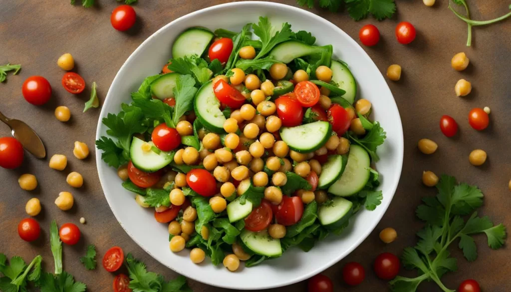 salada de grão de bico com tomate e pepino salada de grão de bico com tomate e pepino