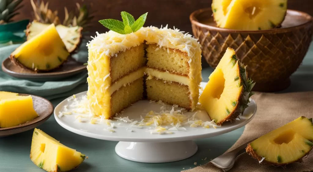 Bolo de Coco com Abacaxi