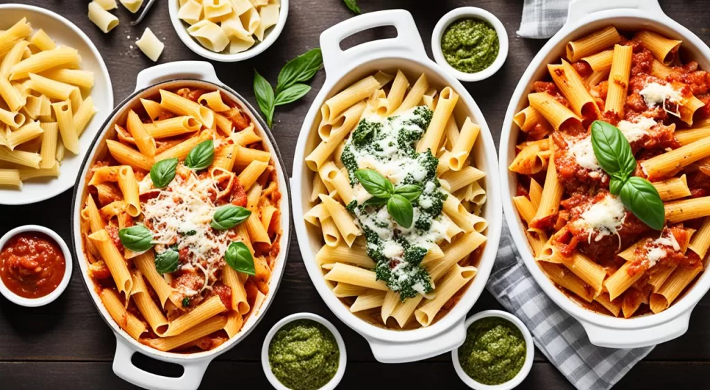 variações do macarrão de forno
